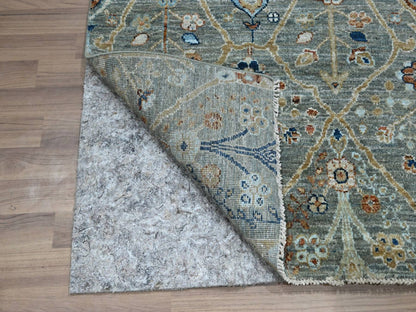 Agra Oushak hand-knotted wool runner in Green, 2'6" x 25'10" — SKU O077096 (view 3)