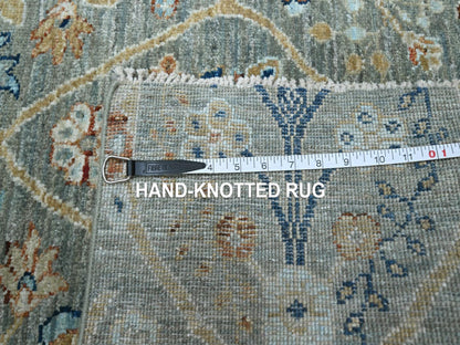 Agra Oushak hand-knotted wool runner in Green, 2'6" x 25'10" — SKU O077096 (view 7)