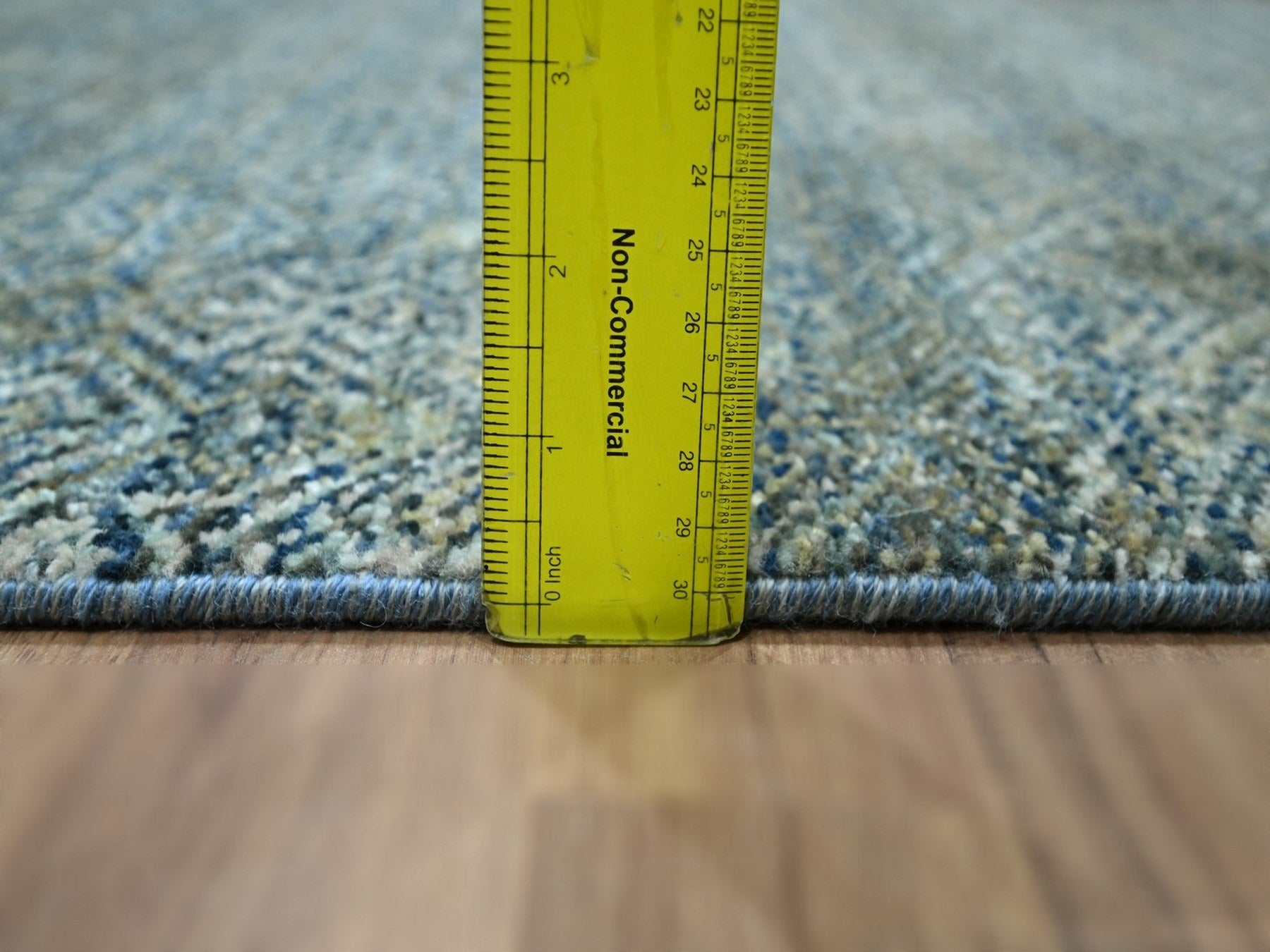Modern / Contemporary hand-knotted wool runner in Blue, 2'6" x 25'11" — SKU O077097 (view 6)