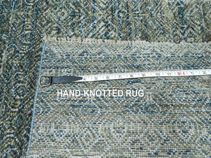 Modern / Contemporary hand-knotted wool runner in Blue, 2'6" x 25'11" — SKU O077097 (view 7)