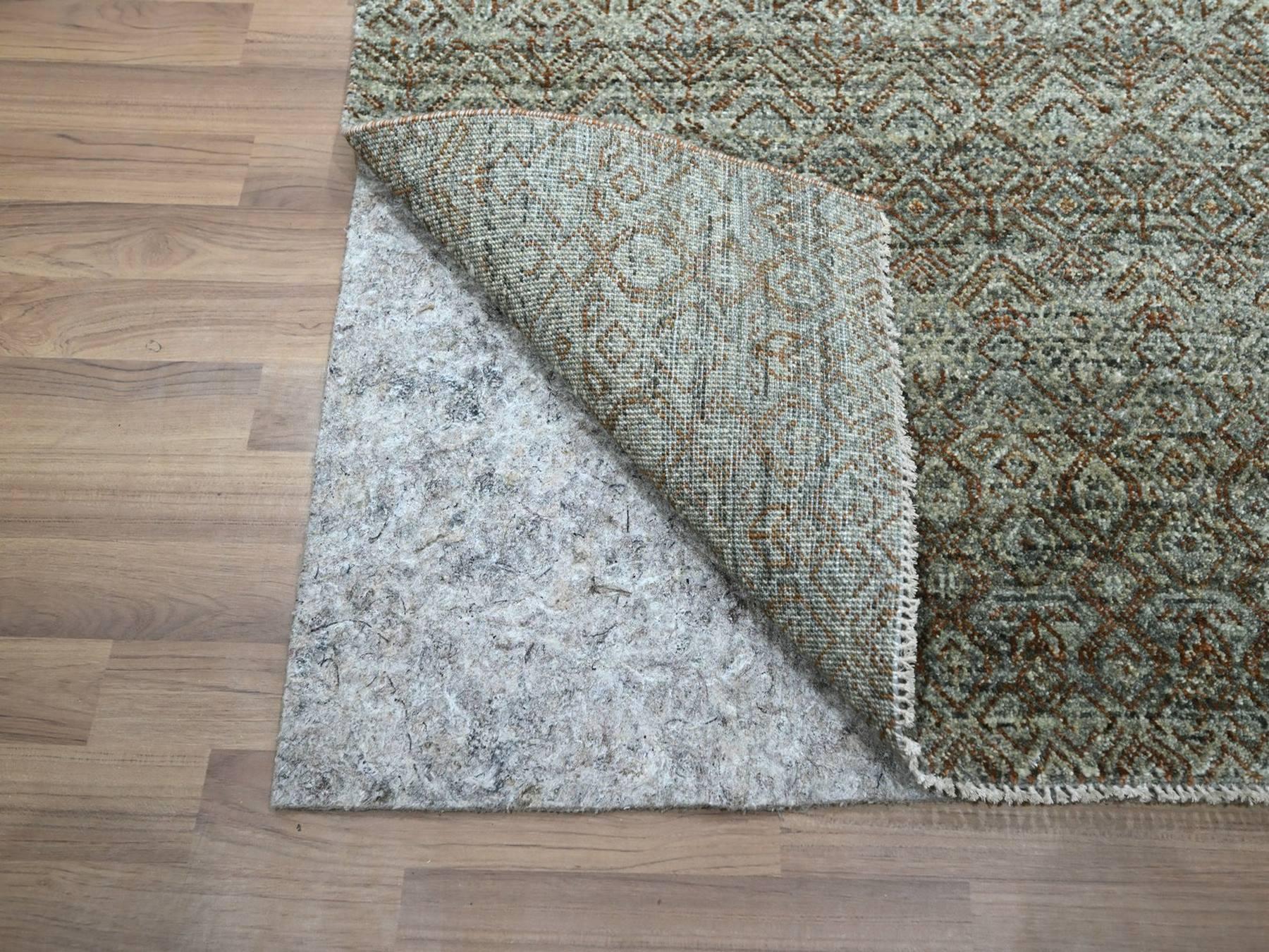 Modern / Contemporary hand-knotted wool runner in Green, 2'6" x 25'11" — SKU O077098 (view 3)