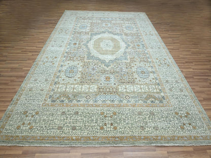 Mamluk Mamluk hand-knotted wool rug in Green, 9'1" x 12' — SKU O077100 (view 2)
