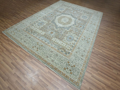 Mamluk Mamluk hand-knotted wool rug in Green, 9'1" x 12' — SKU O077100 (view 3)