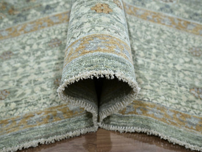 Mamluk Mamluk hand-knotted wool rug in Green, 9'1" x 12' — SKU O077100 (view 5)