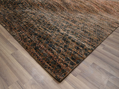Modern / Contemporary hand-knotted wool rug in Brown, 9'1" x 11'11" — SKU O077102 (view 6)