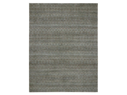 Modern / Contemporary hand-knotted wool rug in Green, 9' x 11'10" — SKU O077103