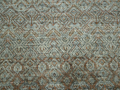 Modern / Contemporary hand-knotted wool rug in Green, 9'1" x 12' — SKU O077104 (view 8)