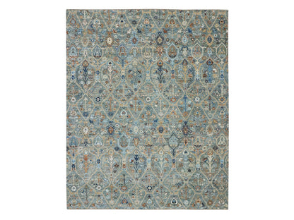 Agra Oushak hand-knotted wool rug in Green, 8'1" x 10'1" — SKU O077106