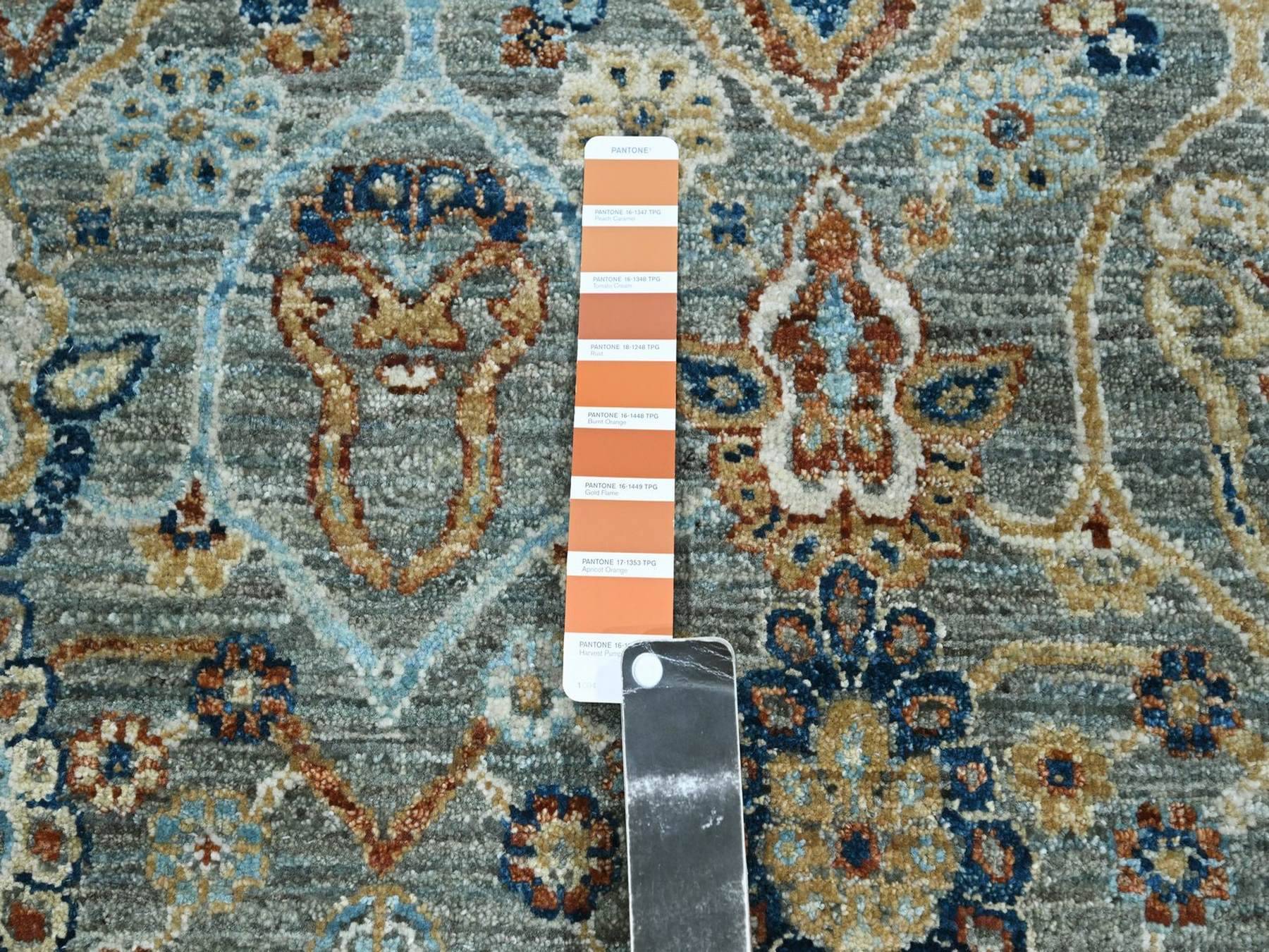 Agra Oushak hand-knotted wool rug in Green, 8'1" x 10'1" — SKU O077106 (view 7)