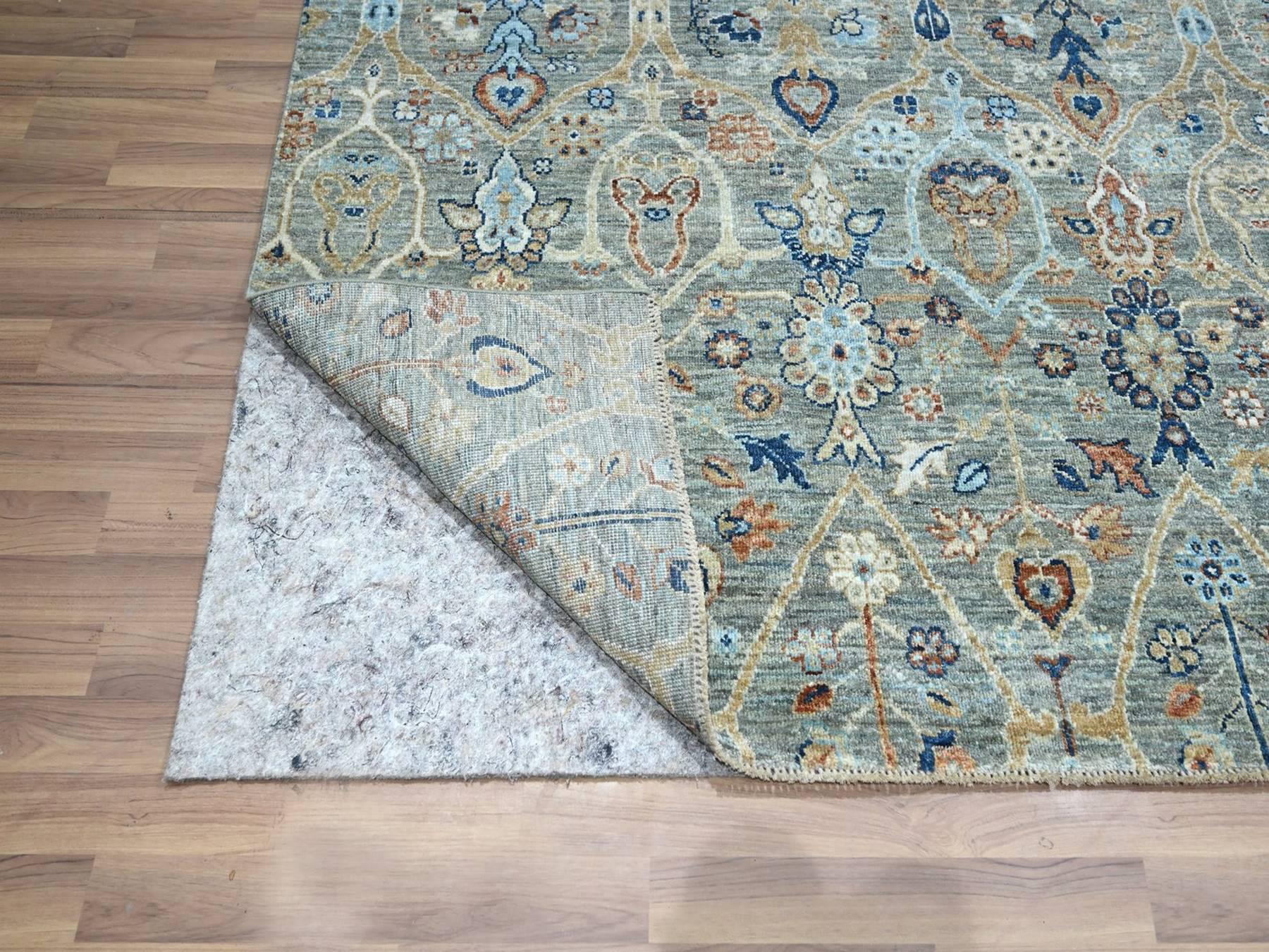Agra Oushak hand-knotted wool rug in Green, 8'1" x 10' — SKU O077107 (view 4)