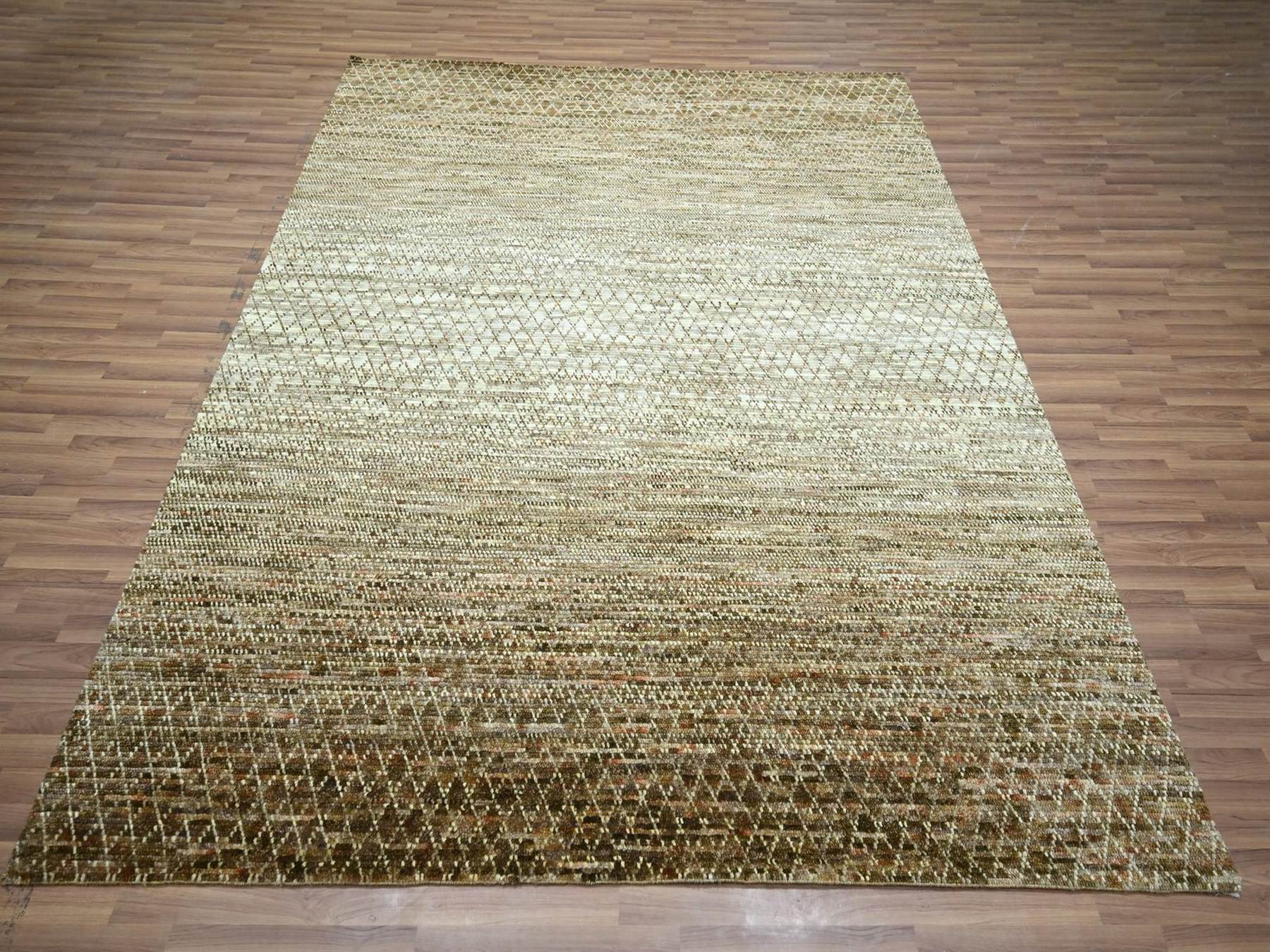 Modern / Contemporary hand-knotted wool rug in Brown, 8'1" x 10' — SKU O077108 (view 2)