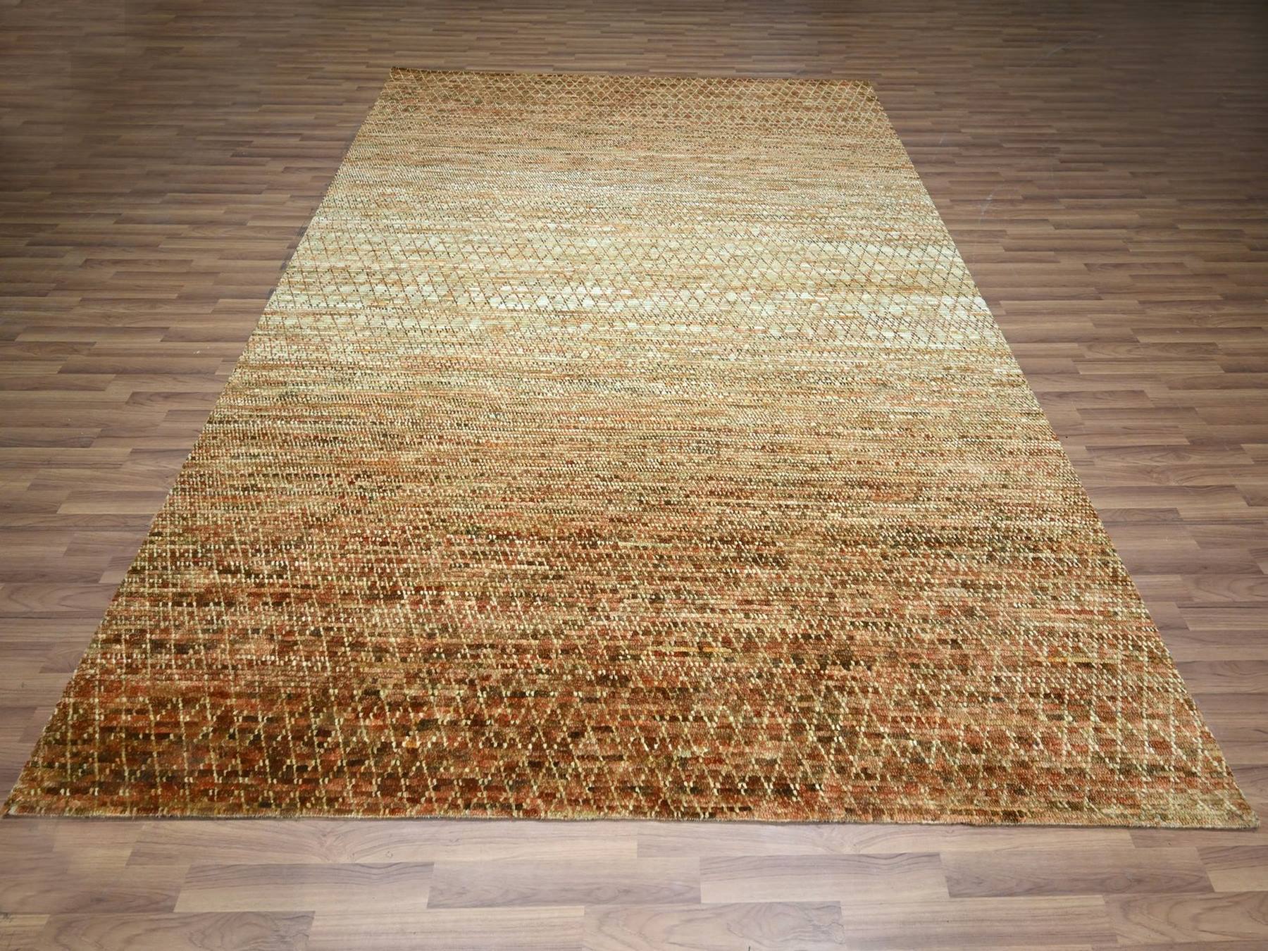 Modern / Contemporary hand-knotted wool rug in Brown, 8'1" x 10'1" — SKU O077109 (view 2)