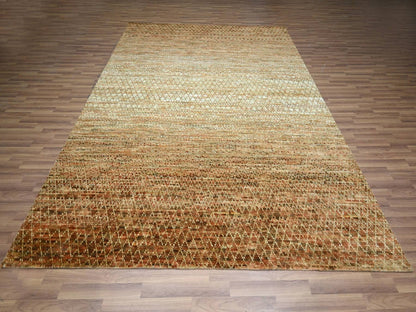 Modern / Contemporary hand-knotted wool rug in Brown, 8'1" x 10'1" — SKU O077109 (view 2)