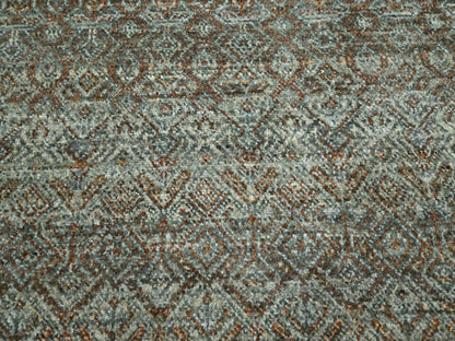 Modern / Contemporary hand-knotted wool rug in Green, 8' x 10' — SKU O077110 (view 8)