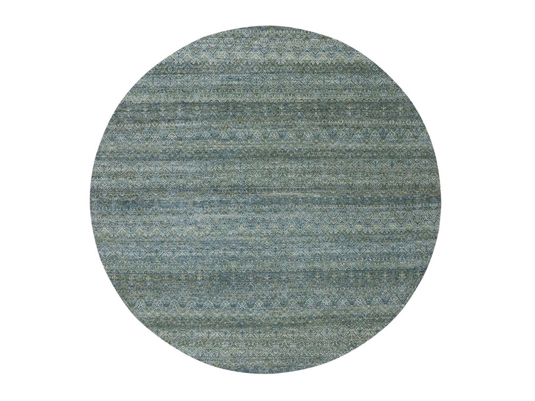 Modern / Contemporary hand-knotted wool rug in Blue, 7'11" x 7'11" — SKU O077111