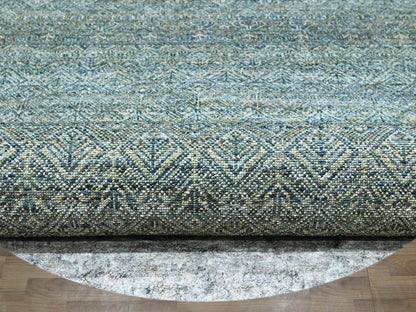 Modern / Contemporary hand-knotted wool rug in Blue, 7'11" x 7'11" — SKU O077111 (view 4)