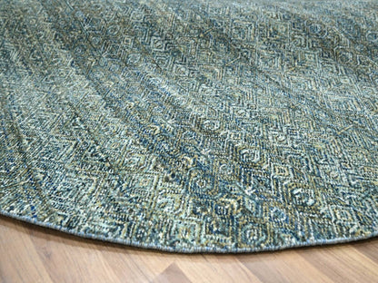 Modern / Contemporary hand-knotted wool rug in Blue, 7'11" x 7'11" — SKU O077111 (view 6)