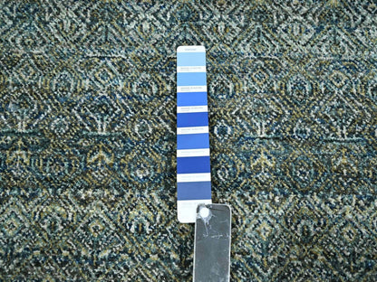 Modern / Contemporary hand-knotted wool rug in Blue, 7'11" x 7'11" — SKU O077111 (view 7)