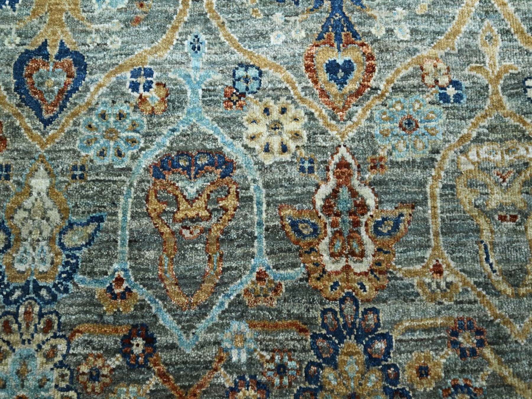 Agra Oushak hand-knotted wool rug in Green, 6'1" x 8'11" — SKU O077112 (view 8)