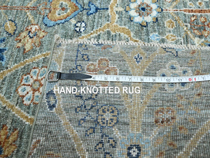Agra Oushak hand-knotted wool rug in Green, 5'1" x 7' — SKU O077113 (view 7)