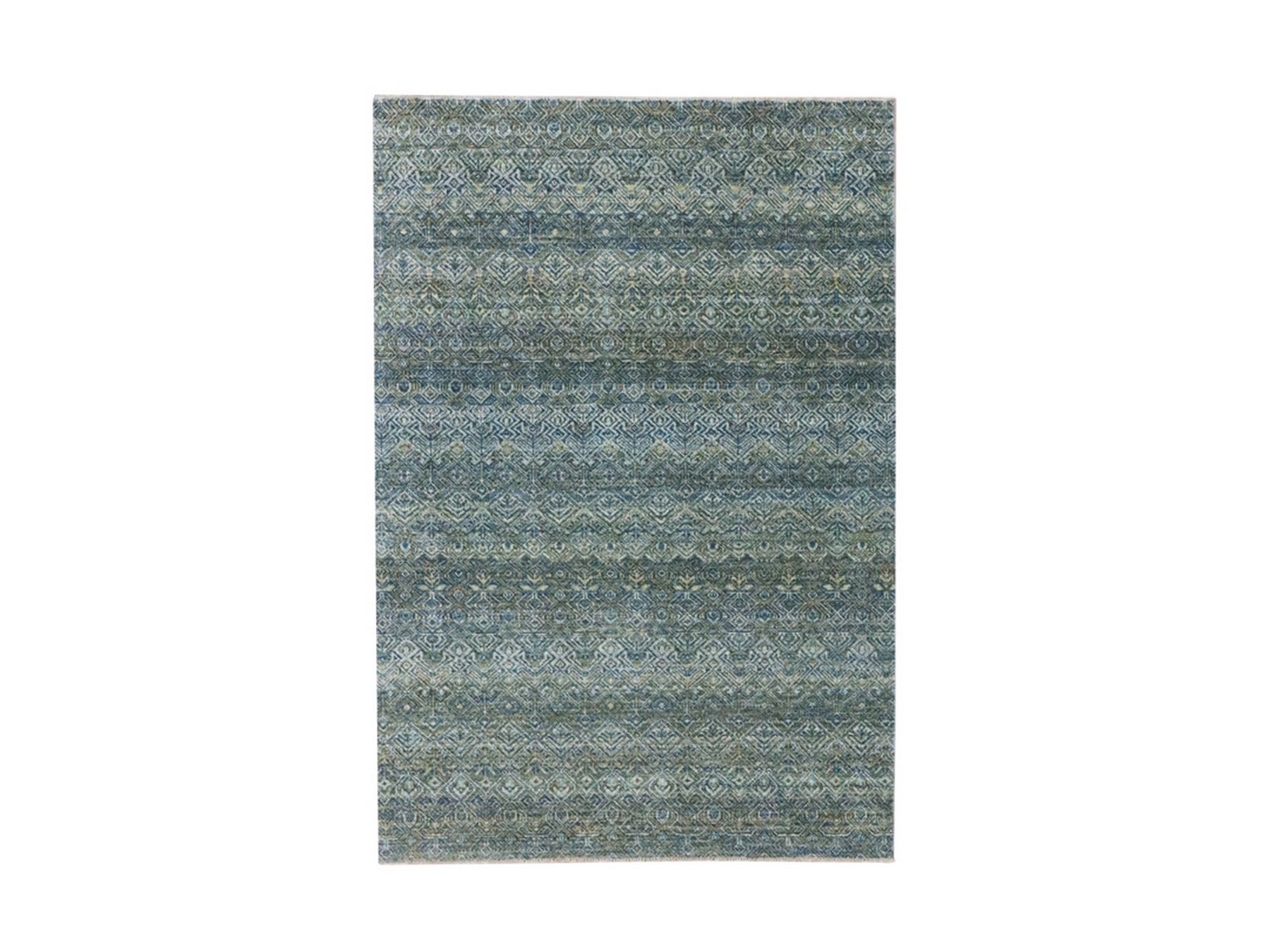 Modern / Contemporary hand-knotted wool rug in Blue, 4'1" x 6' — SKU O077114