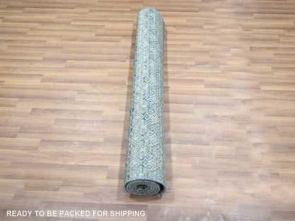 Modern / Contemporary hand-knotted wool rug in Blue, 4'1" x 6' — SKU O077114 (view 5)