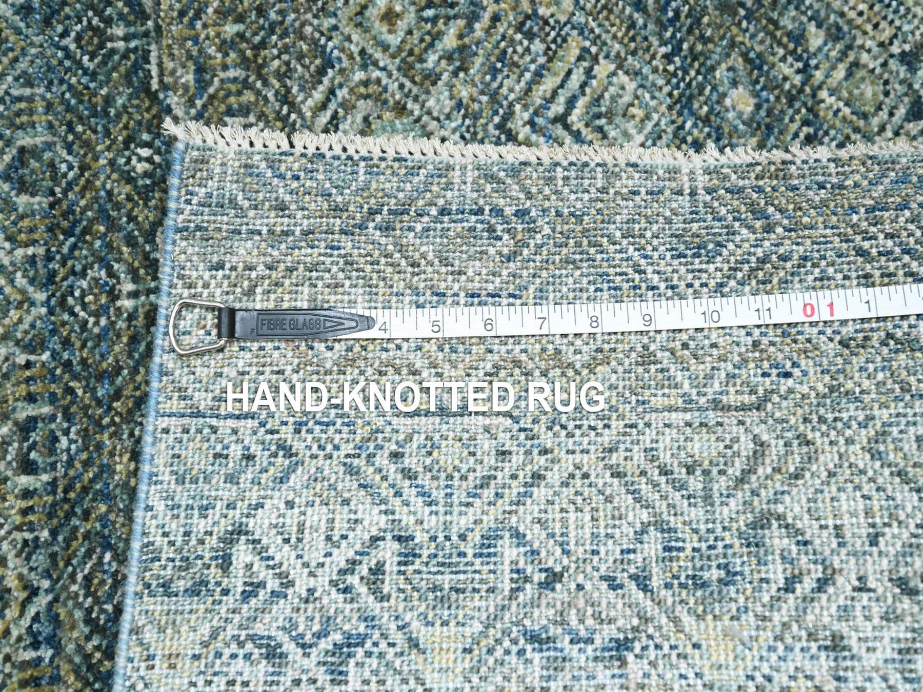 Modern / Contemporary hand-knotted wool rug in Blue, 4'1" x 6' — SKU O077114 (view 7)