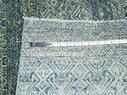 Modern / Contemporary hand-knotted wool rug in Blue, 4'1" x 6' — SKU O077114 (view 7)