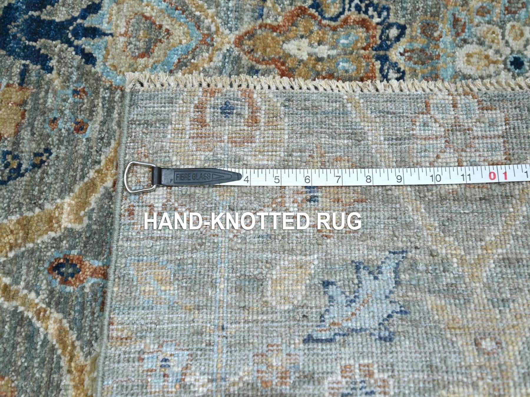 Agra Oushak hand-knotted wool rug in Green, 3' x 5' — SKU O077116 (view 7)