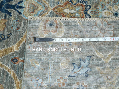 Agra Oushak hand-knotted wool rug in Green, 3' x 5' — SKU O077116 (view 7)