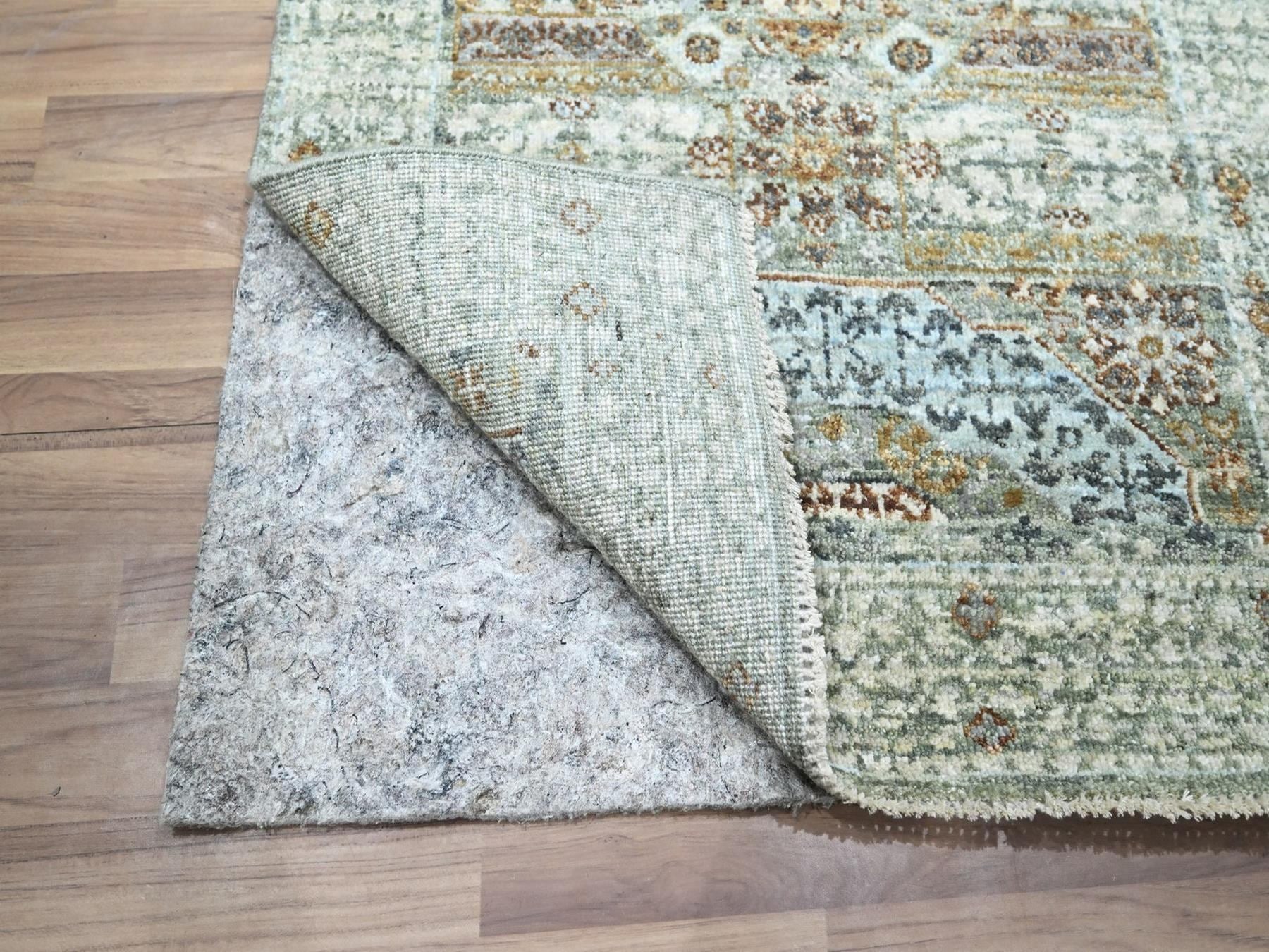 Mamluk Mamluk hand-knotted wool runner in Green, 2'6" x 6'1" — SKU O077117 (view 3)