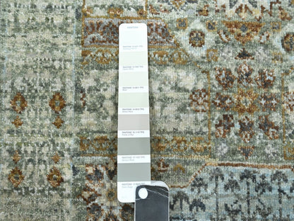 Mamluk Mamluk hand-knotted wool runner in Green, 2'6" x 6'1" — SKU O077117 (view 4)