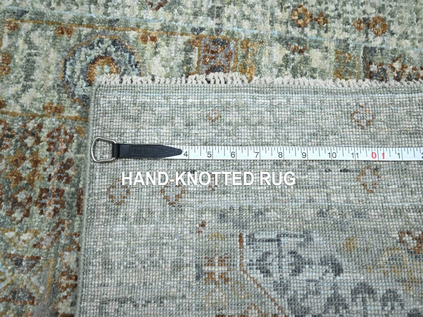 Mamluk Mamluk hand-knotted wool runner in Green, 2'6" x 6'1" — SKU O077117 (view 7)