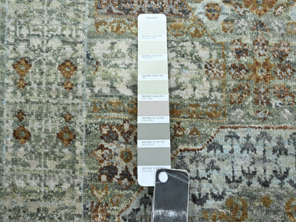 Mamluk Mamluk hand-knotted wool runner in Green, 2'6" x 6'1" — SKU O077118 (view 4)