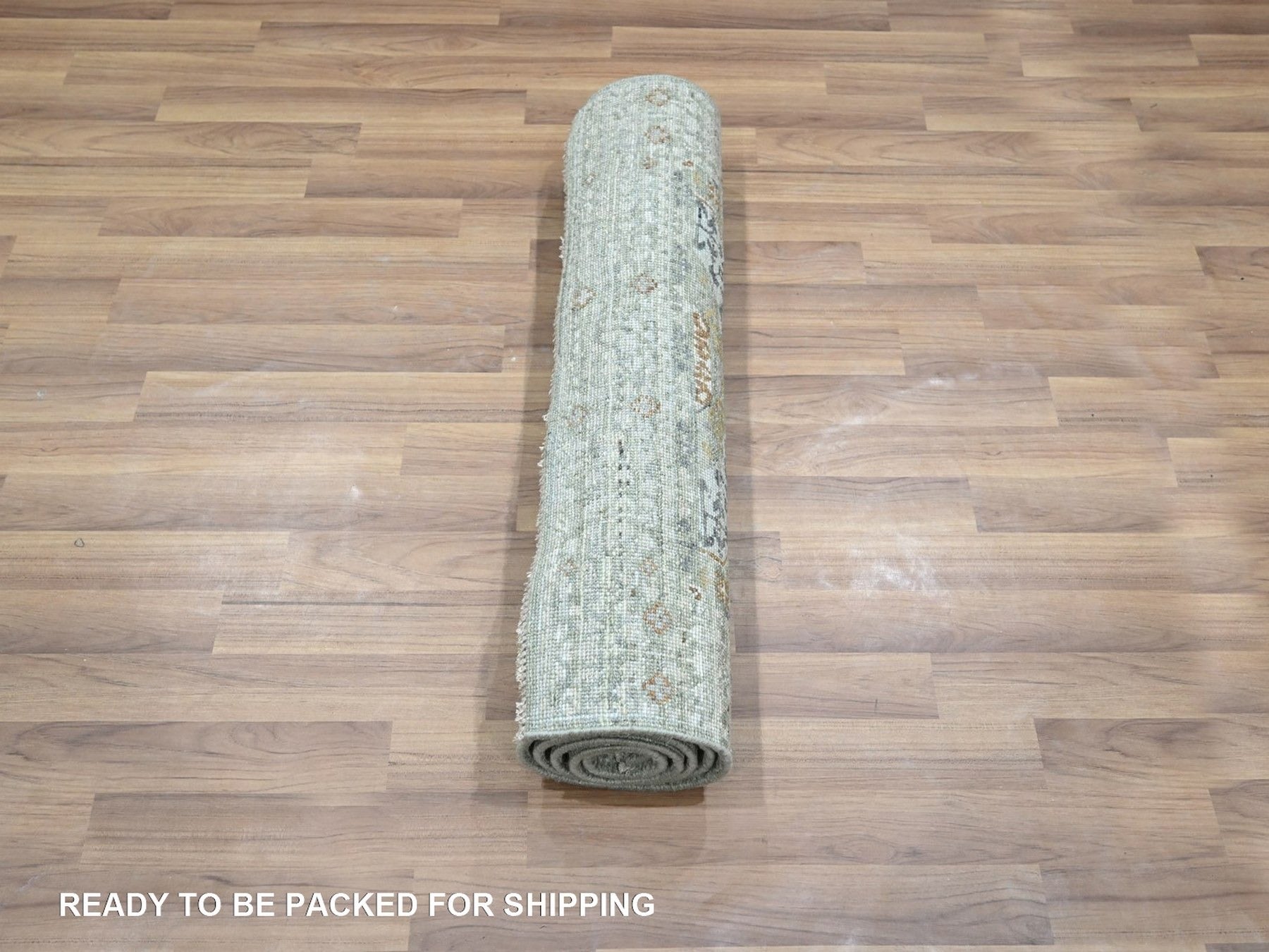 Mamluk Mamluk hand-knotted wool runner in Green, 2'6" x 6'1" — SKU O077118 (view 5)