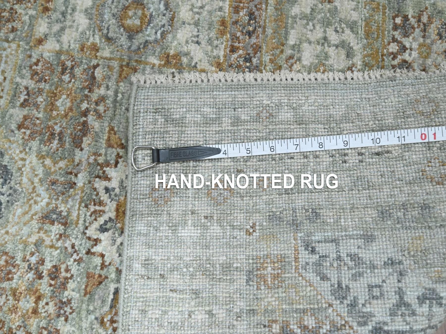 Mamluk Mamluk hand-knotted wool runner in Green, 2'6" x 6'1" — SKU O077118 (view 7)