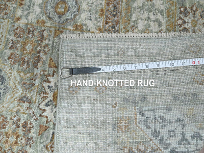 Mamluk Mamluk hand-knotted wool runner in Green, 2'6" x 6'1" — SKU O077118 (view 7)