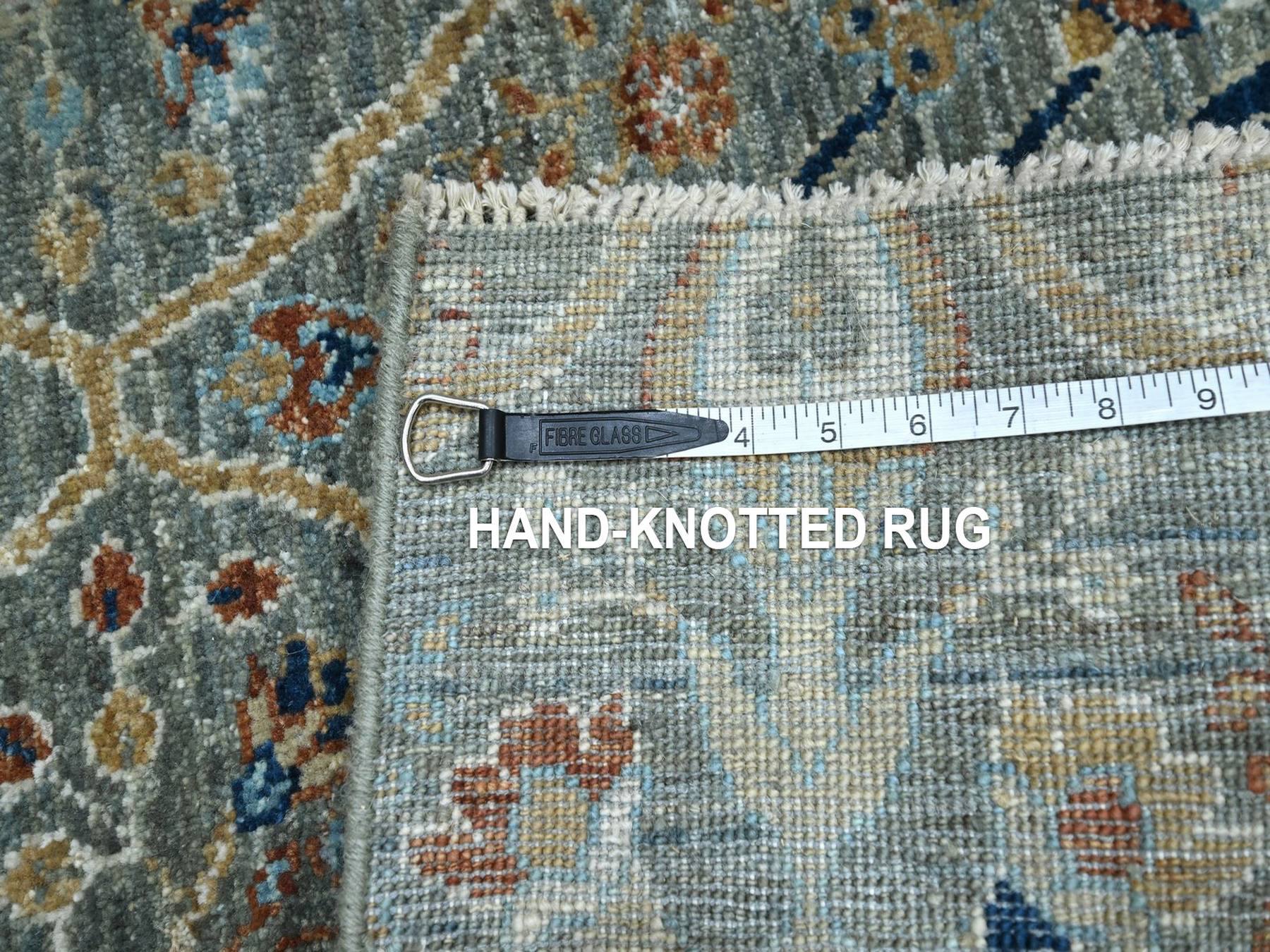 Agra Oushak hand-knotted wool rug in Green, 2' x 3' — SKU O077119 (view 4)