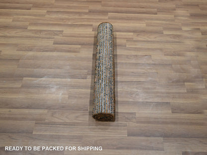 Modern / Contemporary hand-knotted wool rug in Brown, 2' x 3' — SKU O077120 (view 5)