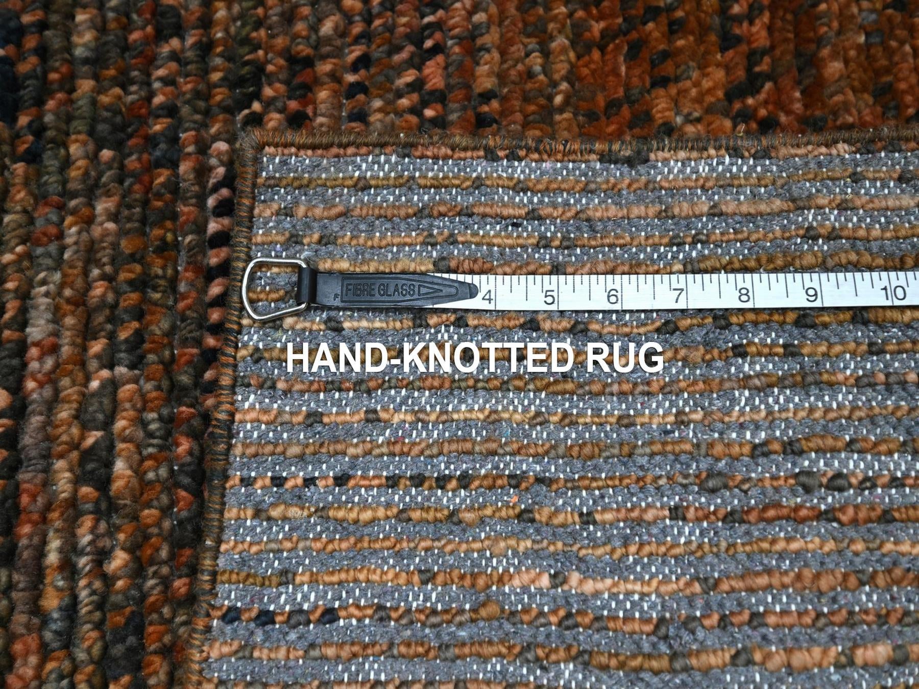 Modern / Contemporary hand-knotted wool rug in Brown, 2' x 3' — SKU O077121 (view 4)