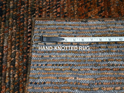 Modern / Contemporary hand-knotted wool rug in Brown, 2' x 3' — SKU O077121 (view 4)