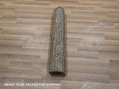 Modern / Contemporary hand-knotted wool rug in Brown, 2' x 3' — SKU O077121 (view 5)