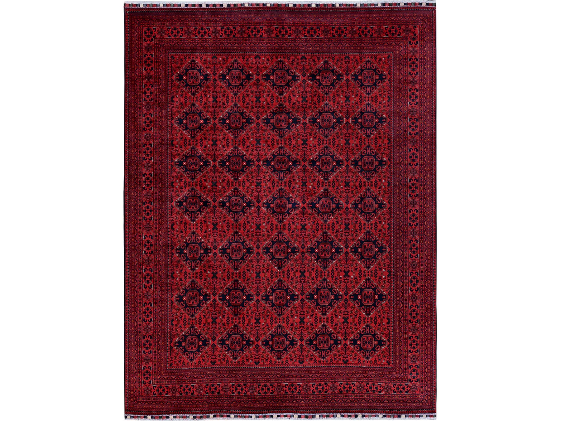 Tribal & Geometric hand-knotted wool rug in Red, 9'9" x 12'8" — SKU O0774