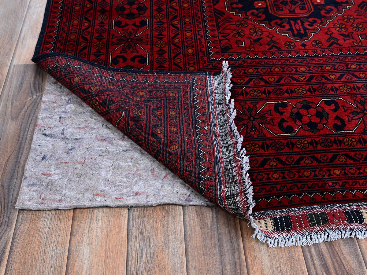 Tribal & Geometric hand-knotted wool rug in Red, 9'9" x 12'8" — SKU O0774 (view 4)