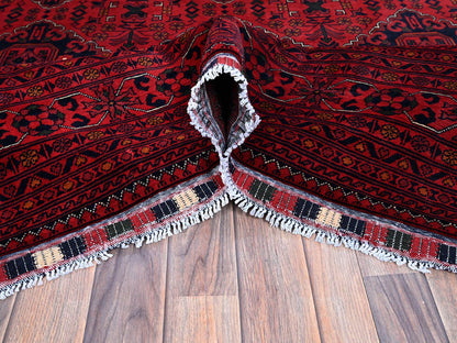 Tribal & Geometric hand-knotted wool rug in Red, 9'9" x 12'8" — SKU O0774 (view 5)