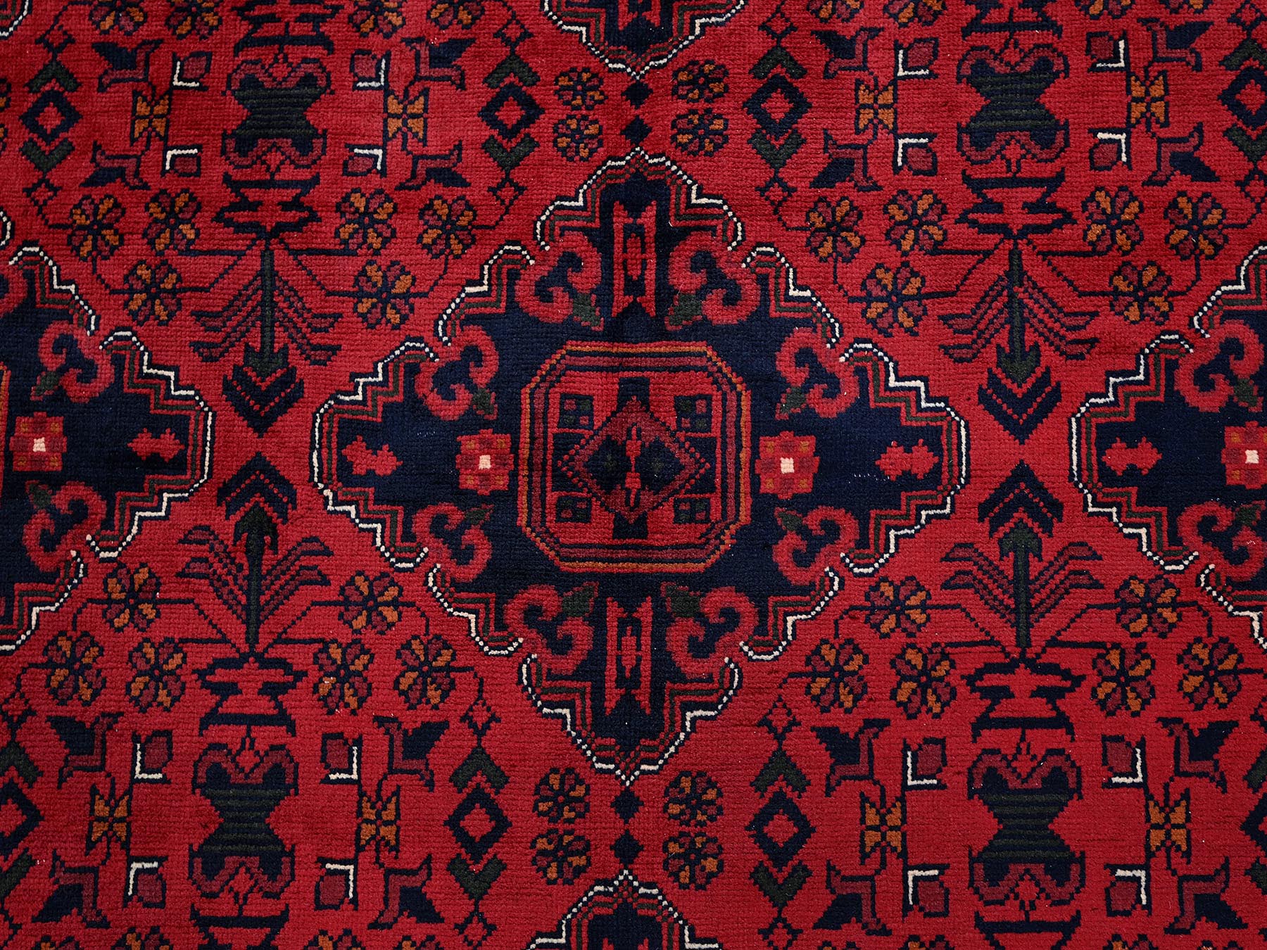 Tribal & Geometric hand-knotted wool rug in Red, 9'9" x 12'8" — SKU O0774 (view 8)