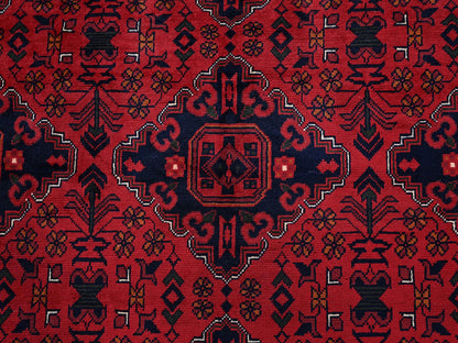 Tribal & Geometric hand-knotted wool rug in Red, 9'9" x 12'8" — SKU O0774 (view 8)