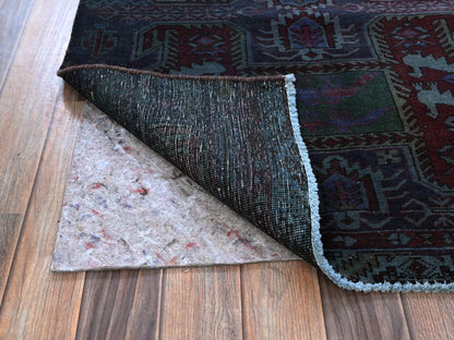 Hamadan Vintage hand-knotted wool runner in Overdyed, 2'11" x 9'9" — SKU O0778 (view 3)