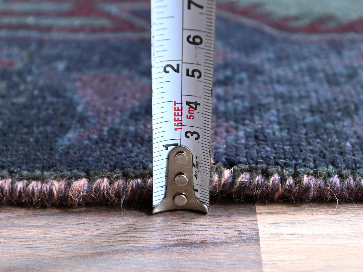 Hamadan Vintage hand-knotted wool runner in Overdyed, 2'11" x 9'9" — SKU O0778 (view 6)