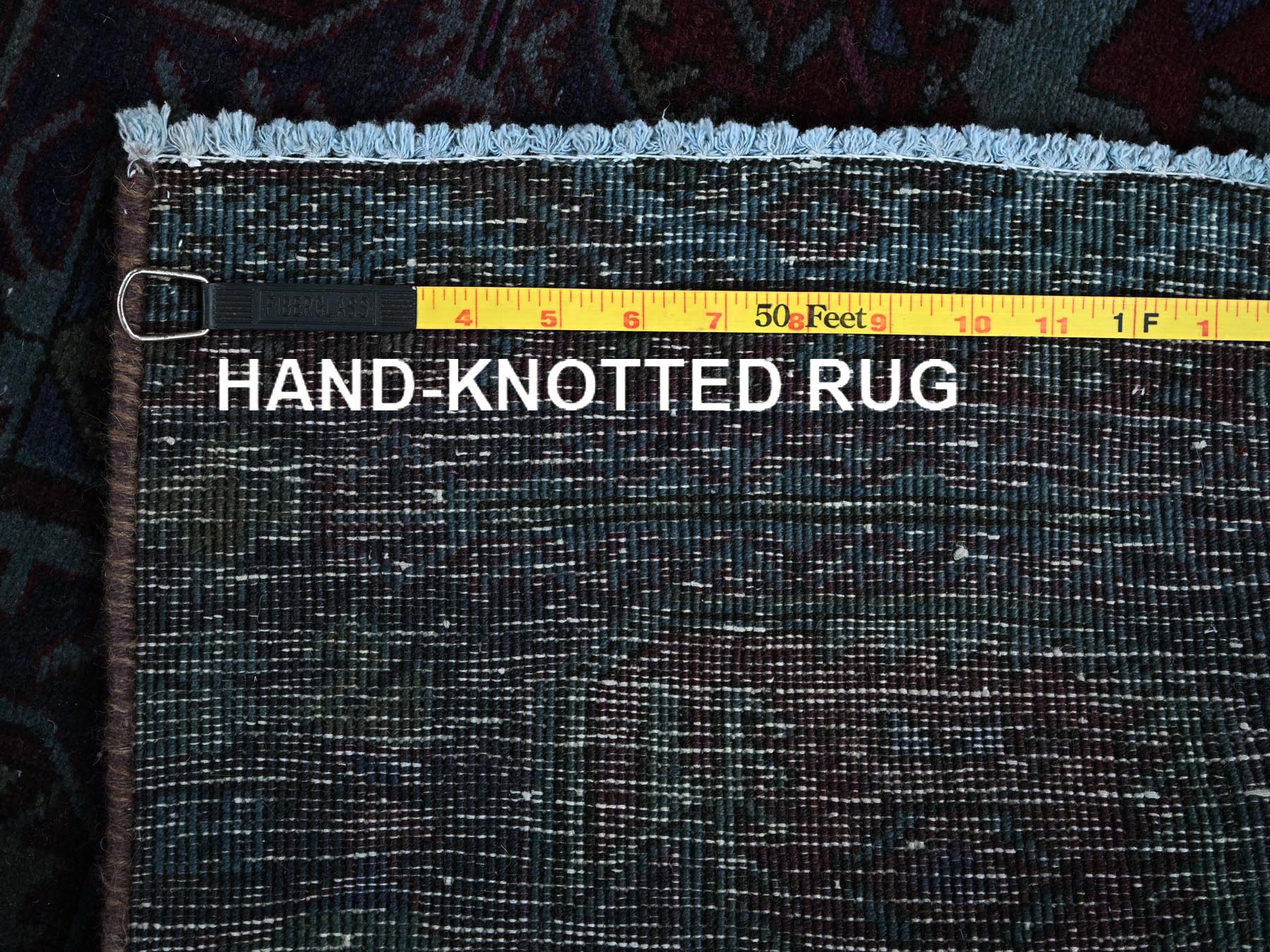 Hamadan Vintage hand-knotted wool runner in Overdyed, 2'11" x 9'9" — SKU O0778 (view 7)